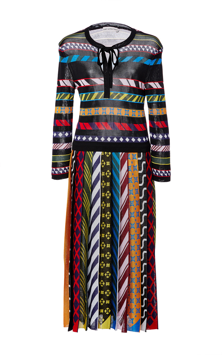 Mary Katrantzou Faye Striped Jacquard-knit Dress In Multicolored | ModeSens