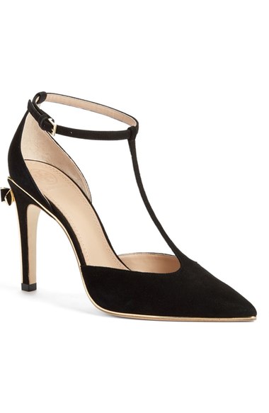 tory burch black and gold heels