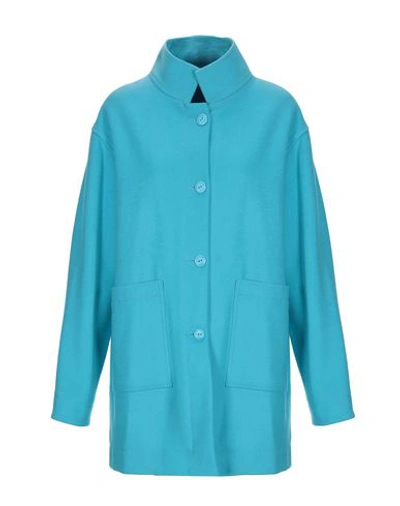 Christopher Kane Coat In Turquoise