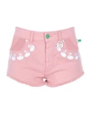 Gcds Denim Shorts In Pink