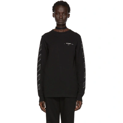 Off-white Black Diag 3d Long Sleeve T-shirt In Black/white ModeSens