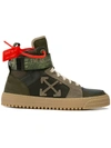 Off-white Industrial Belt Leather High-top Trainers In Green