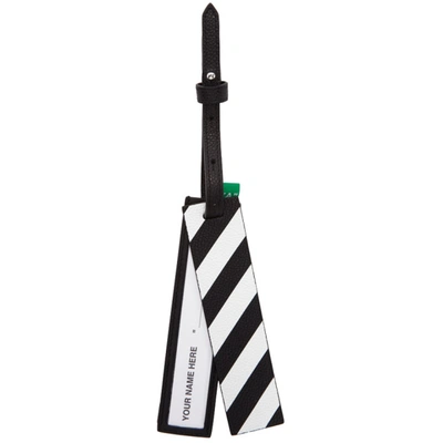 Off-white Diagonal Stripe Luggage Tag In Black/white