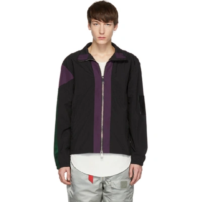 Pyer Moss Black And Purple Classic Track Jacket In Blk/pur/gre