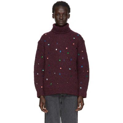 Kenzo Bijou Embellished Wool-blend Jumper In 23 Dr Red