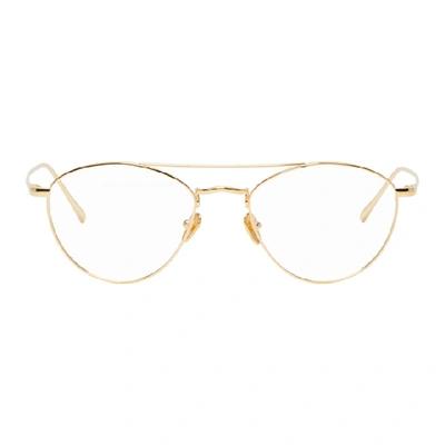 Linda Farrow Luxe Gold 876 C8 Glasses In Yellow Gold