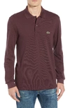 Lacoste Classic Fit Long Sleeve Pique Polo In Vertigo