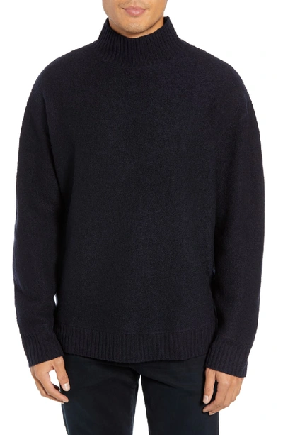 Hope Bold Funnel Neck Wool Sweater In Dark Navy