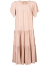 N°21 Cape Sleeve Midi Dress In Pink