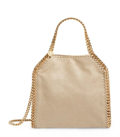 Stella Mccartney 'mini Falabella - Shaggy Deer' Faux Leather Tote - Ivory In Beige