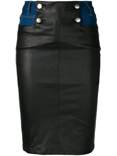 Each X Other Leather Panelled Skirt In Blue