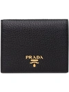 Prada Saffiano Leather Small Wallet In Nero