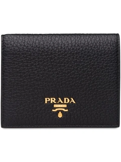 Prada Saffiano Leather Small Wallet In Nero