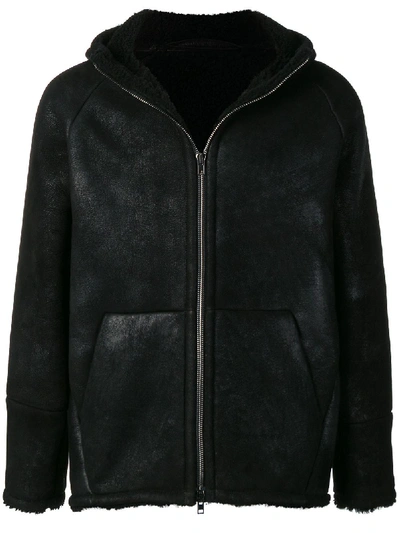 Salvatore Santoro Hooded Shearling Jacket - Black