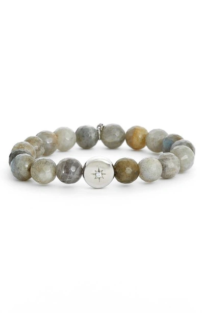 Anzie Star Charm Bracelet In Silver/ Grey