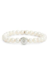 Anzie Star Charm Bracelet In Pearl/ Silver