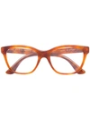 Gucci Square Frame Glasses In 棕色