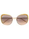 Gucci Oversized Sunglasses In 金色