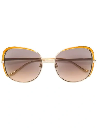 Gucci Oversized Sunglasses In 金色