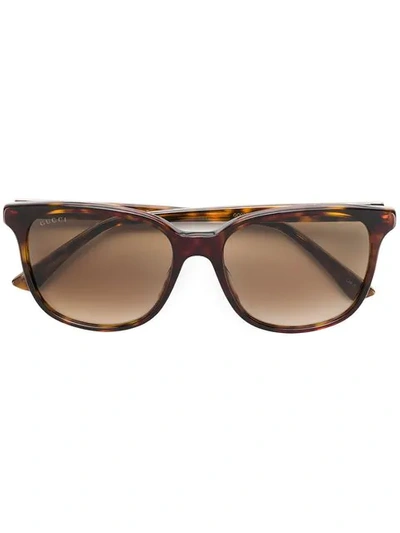 Gucci Square Tortoiseshell Sunglasses In 棕色