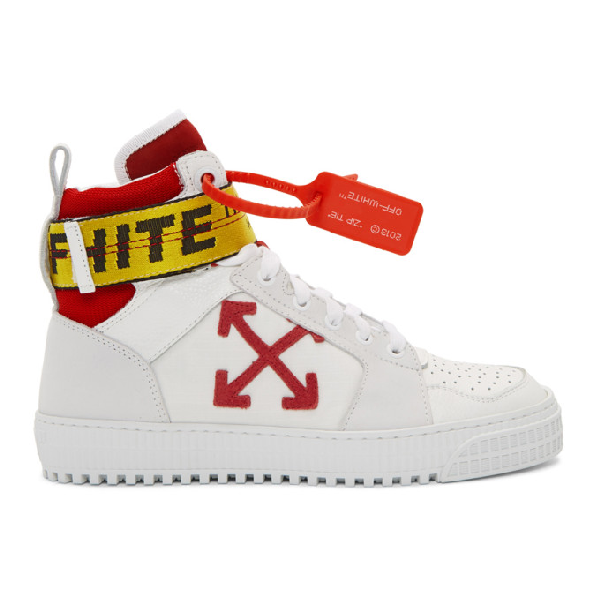 off white white high top sneakers