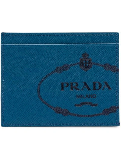 Prada Saffiano Cardholder In Blue