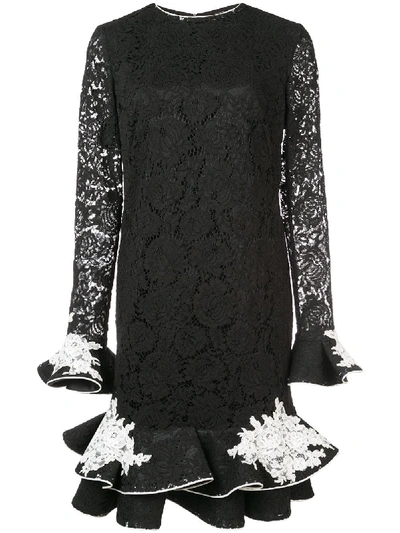 Nha Khanh Lace Flare Mini Dress - Black