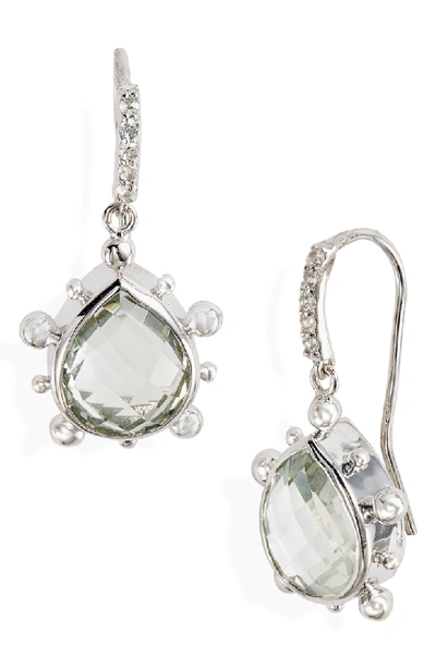 Anzie Dew Drop Semiprecious Stone Earrings In Green Amethyst