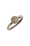 Armenta New World Pave Diamond Circle Ring In Blackened Silver/ Gold