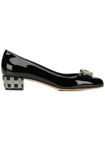 Ferragamo Vara Bow Patent Leather Pumps In Multi