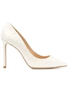 Jimmy Choo Women's Romy 100 High-heel Pointed Toe Pumps In White