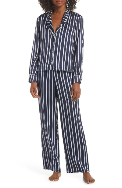 Splendid Satin Pajamas In Bay Stripe