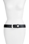 Michael Michael Kors Calfskin Leather Belt In Black