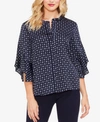 Vince Camuto Ruffle Bell Sleeve Top In Classic Navy
