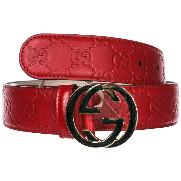 red gucci signature belt