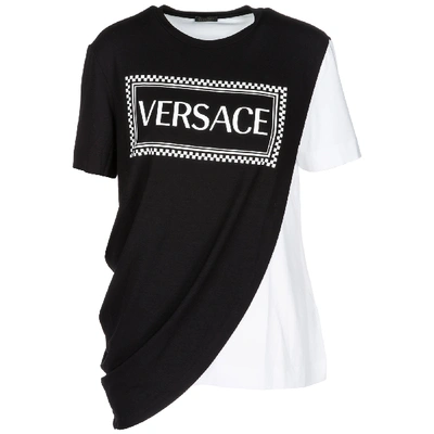 Versace Women's T-shirt Short Sleeve Crew Neck Round In Black