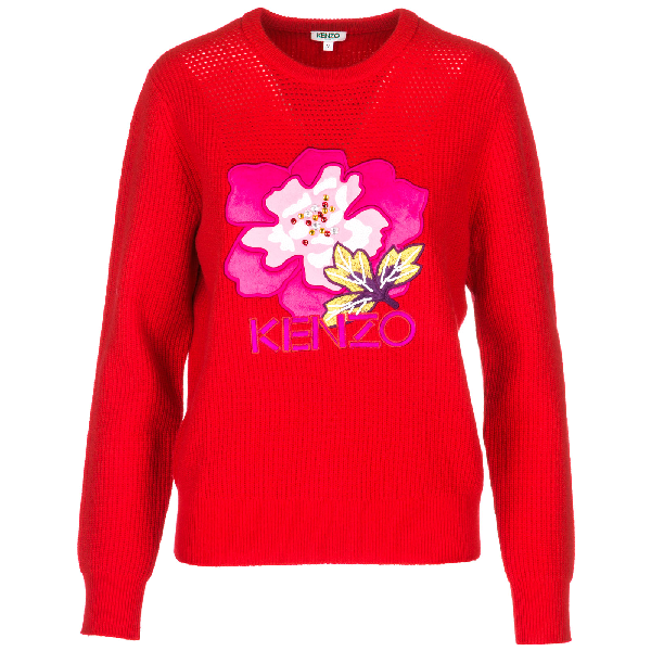 kenzo red jumper womens