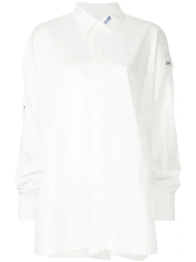 Ader Error Stitch-detail Oversized Shirt In White