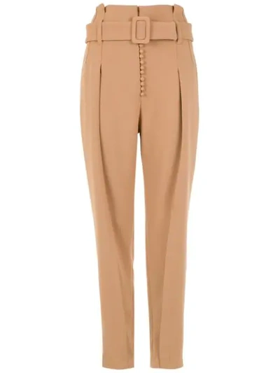 Framed High Line Tapered Trousers In Neutrals