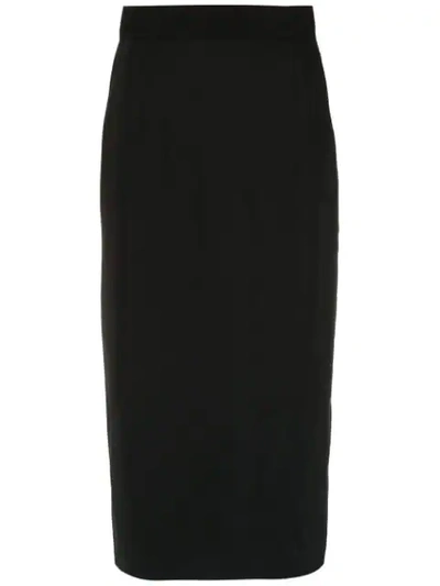 À La Garçonne Memory Pencil Skirt In Black