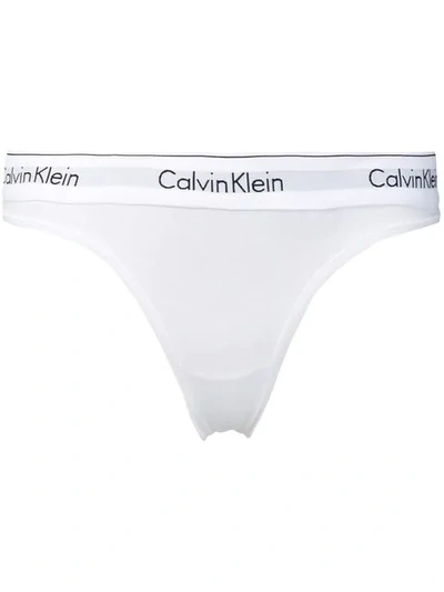 Calvin Klein Underwear Logo Band Briefs In 100 Bianco