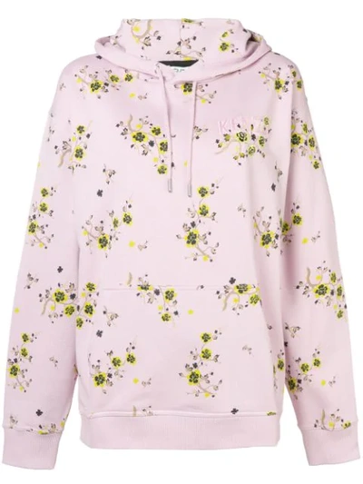 Kenzo Oversized Floral-print Cotton-jersey Hoodie In Pink