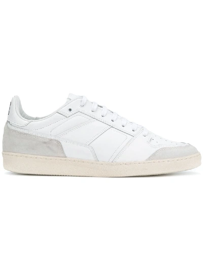 Ami Alexandre Mattiussi Leather And Suede Sneakers In White