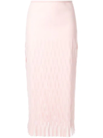 Dion Lee Cutout-waist V-neck Split-sleeves Cady Mini Dress In Pink