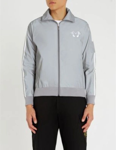 Midnight Studios Reflective Logo-print Shell Jacket In Grey