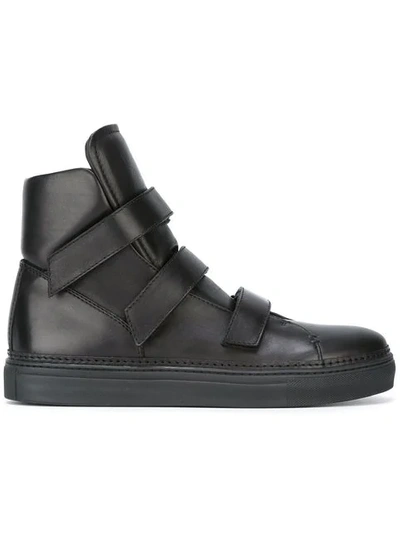 Ann Demeulemeester Oversize Tongue Hi-top Sneakers In Black
