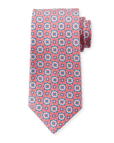 Kiton Men's Circle Medallions Tie, Pink