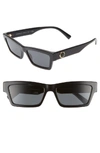 Versace 55mm The Clans Cat Eye Sunglasses In Black Solid