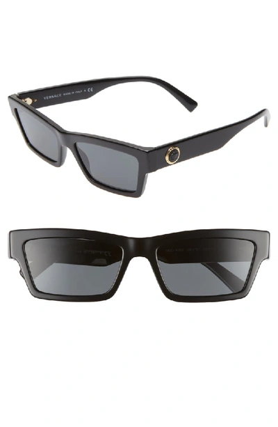 Versace 55mm The Clans Cat Eye Sunglasses In Black Solid