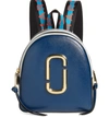 Marc Jacobs Pack Shot Color Block Leather Backpack In Blue Sea Multi/gold